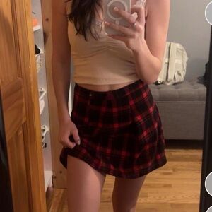 Plaid Red Skirt